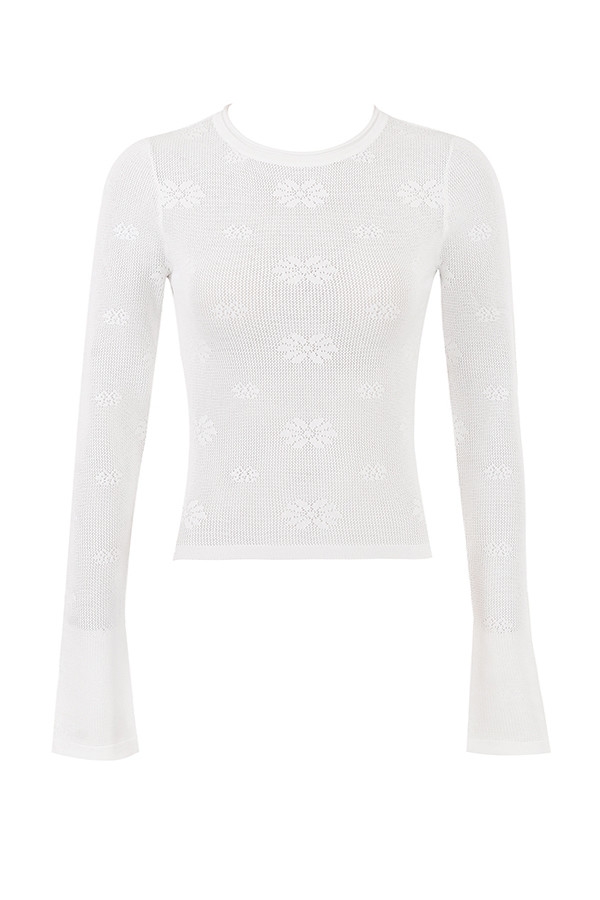 Mistress Rocks Ivory Floral Knit Top-9