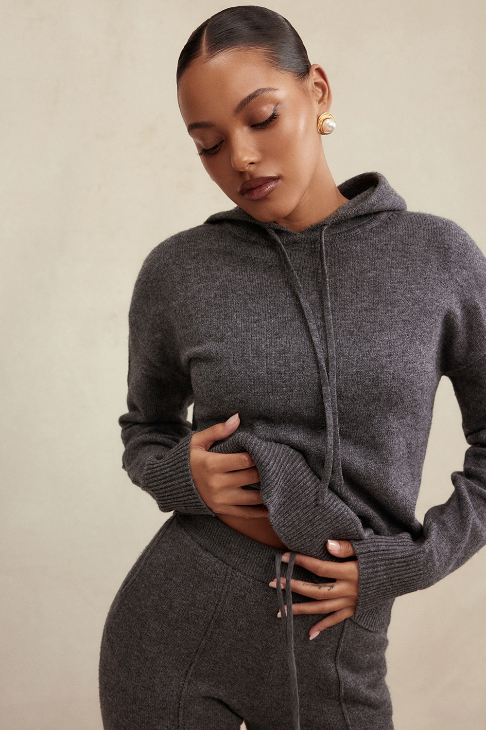 Jionni Charcoal Cashmere Blend Hoodie - SALE