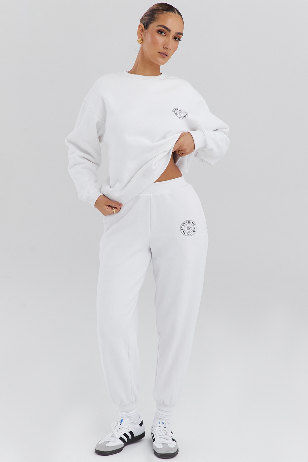 Coast White Fleece Back Jogging Trousers - SALE