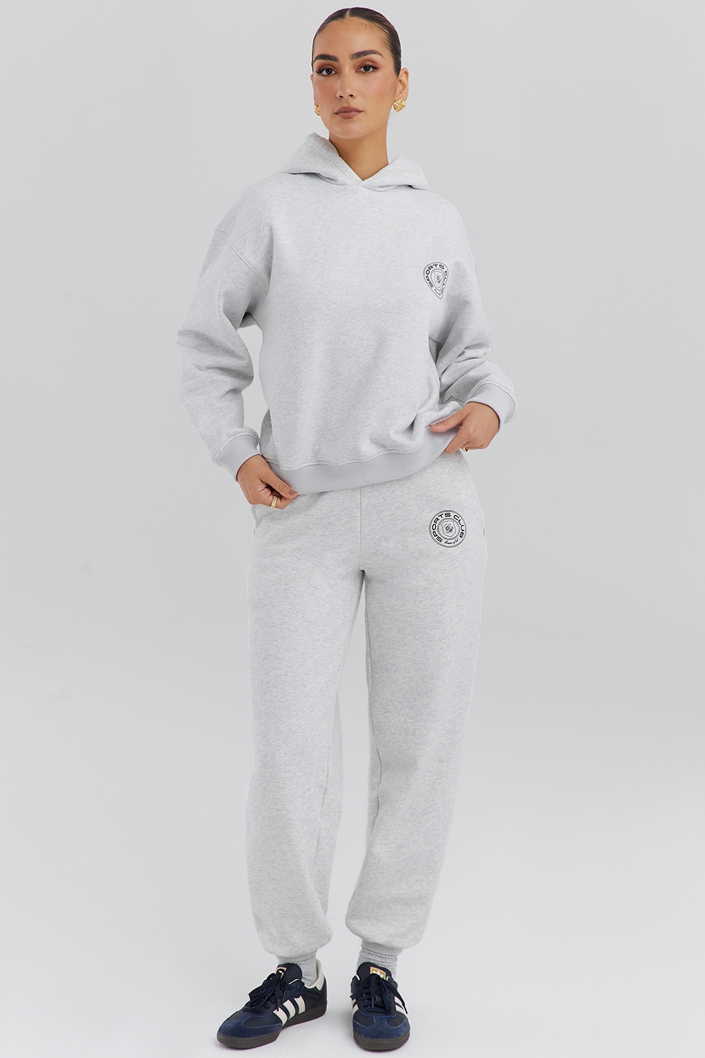 Coast Light Grey Marl Fleece Back Jogging Trousers - SALE