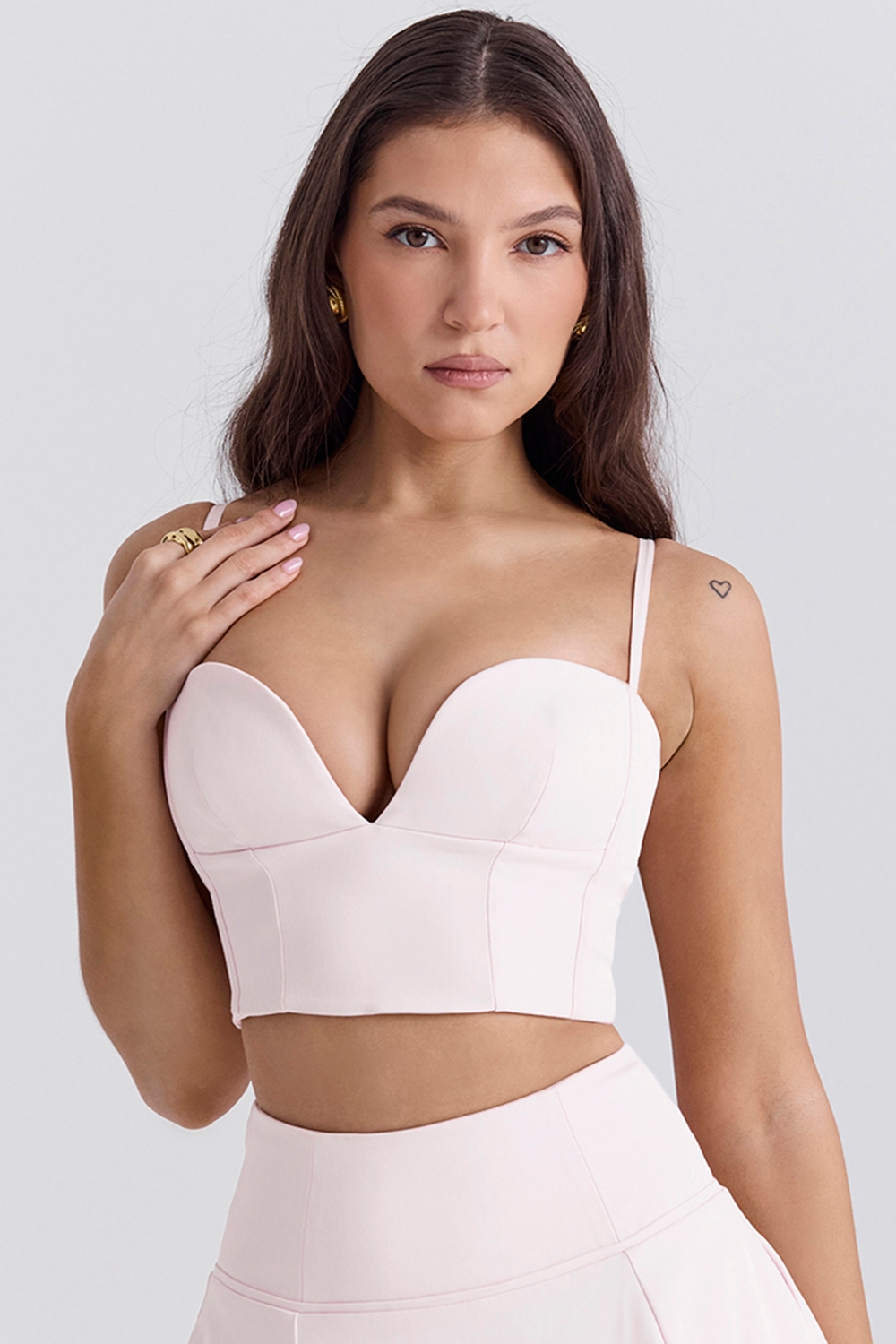 Pabla Ballerina Pink Cropped Bralette Top - SALE