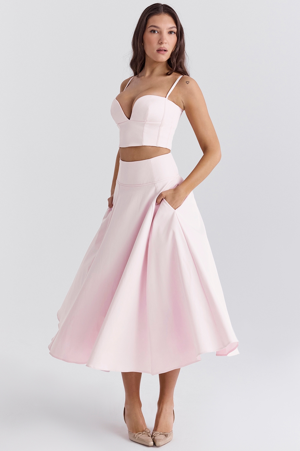 Rita Ballerina Pink A-Line Midi Skirt - SALE