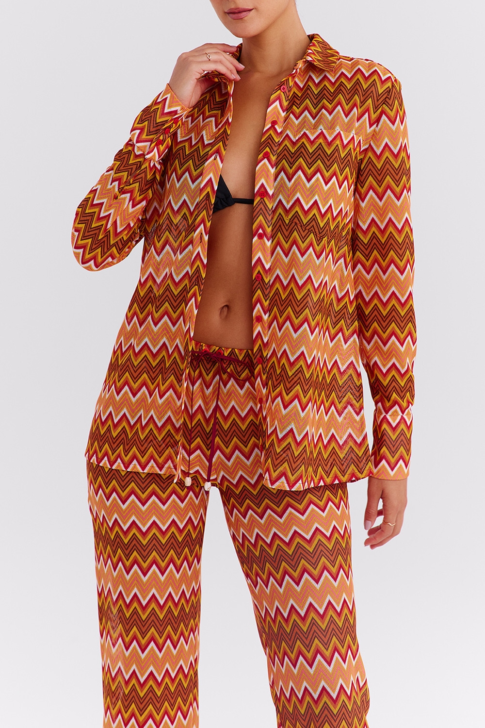 Mistress Rocks Multicolour Knit Oversized Shirt