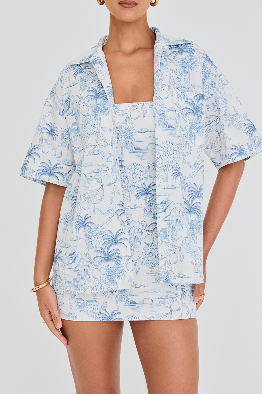 Mistress Rocks White Garden Print Relaxed Shirt