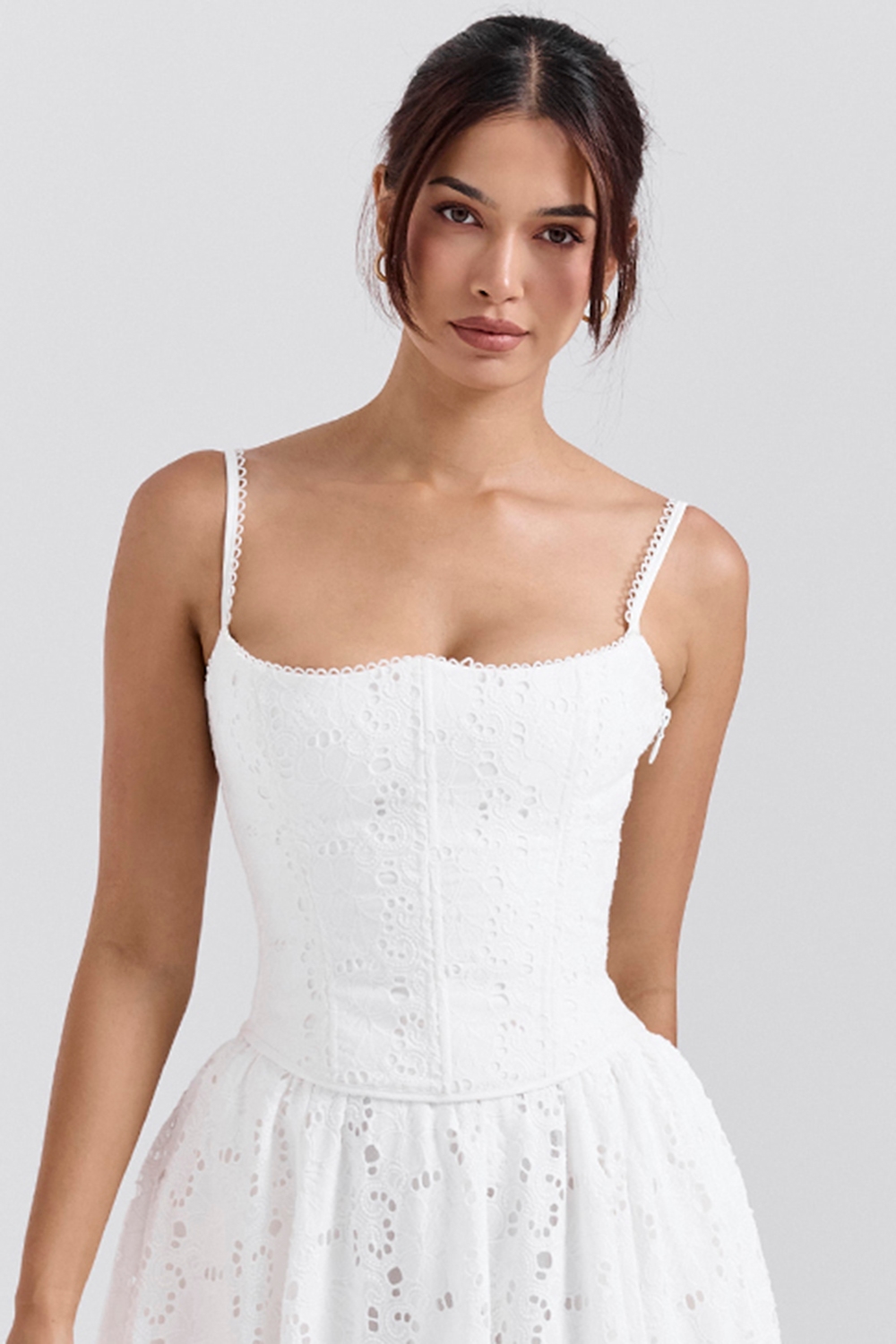 Lorina White Broderie Anglais Corset - SALE