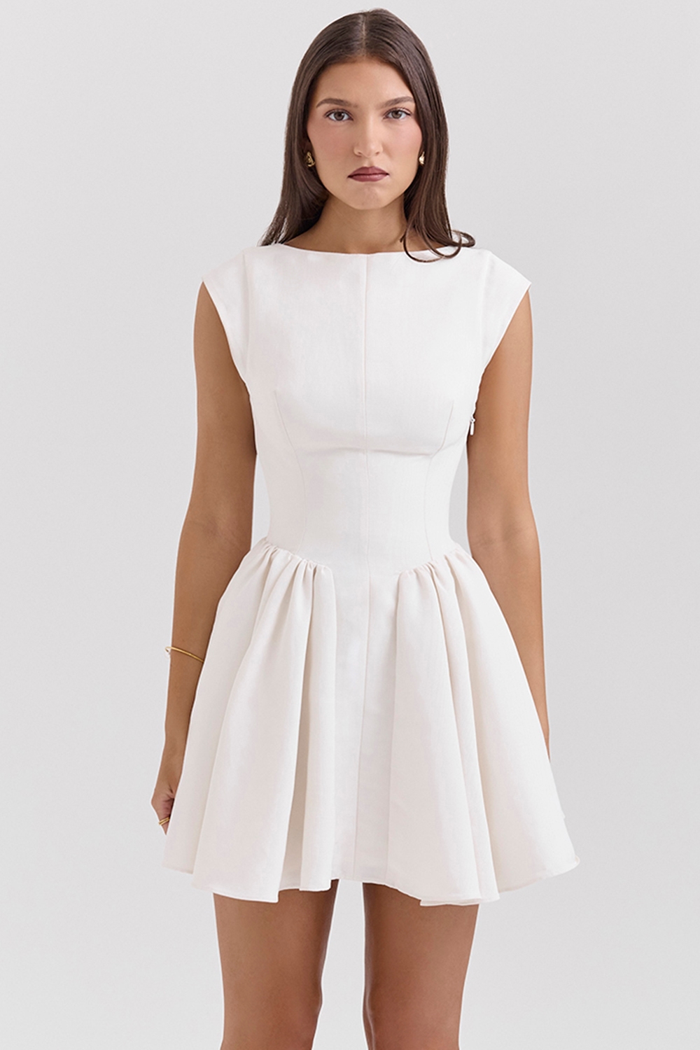 Enchant White Open Back Mini Dress - SALE