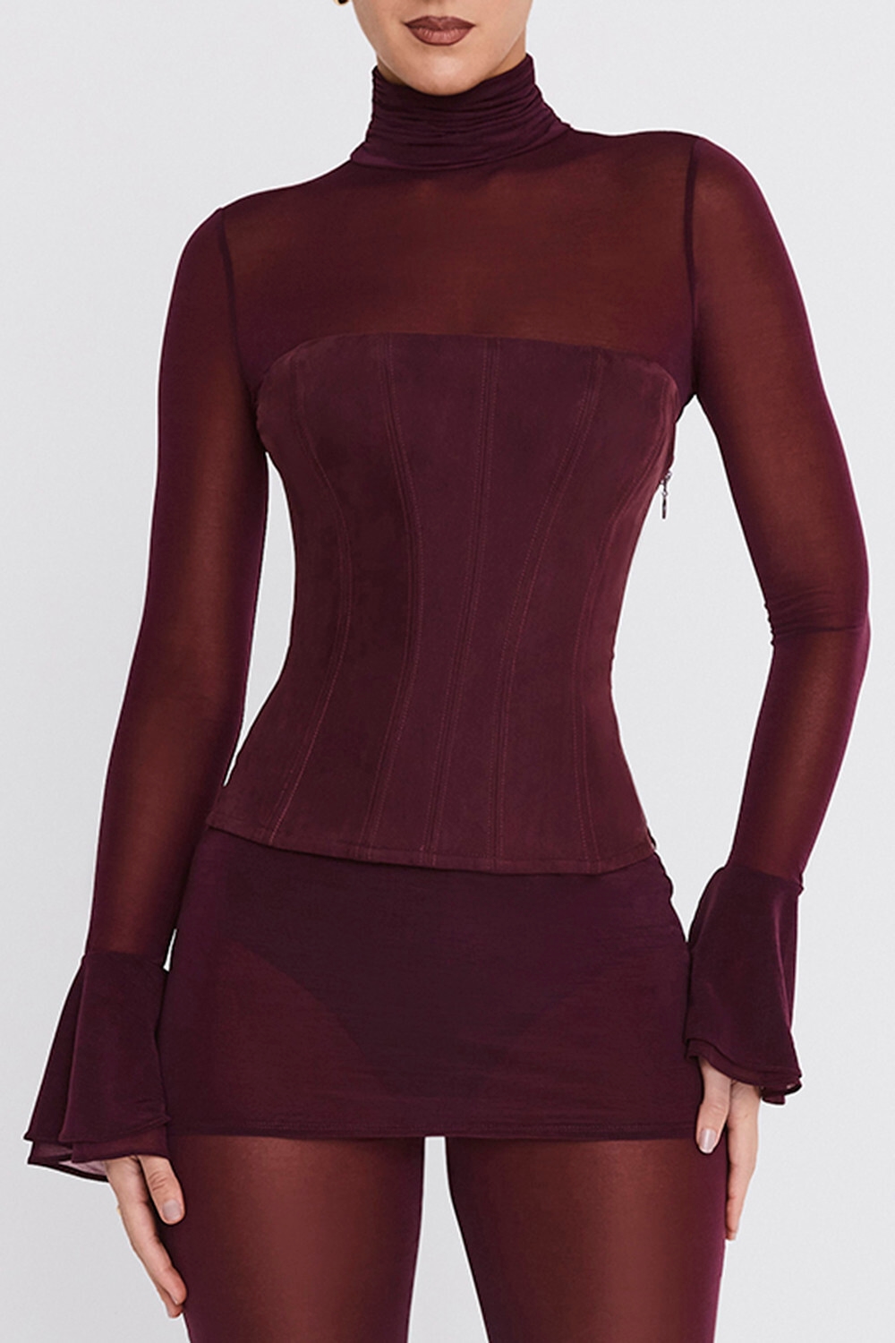 Mistress Rocks Dark Plum Corset Top