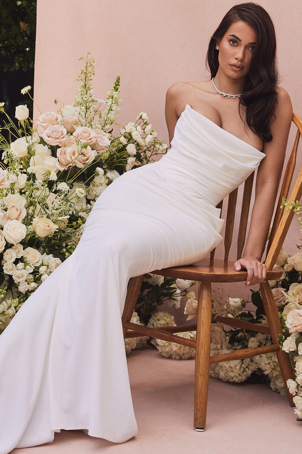 Esmee Ivory Draped Strapless Bridal Gown - Limited Edition