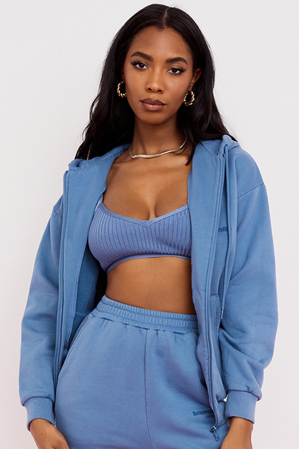 Storm Azure Zip Through Hoodie - SALE