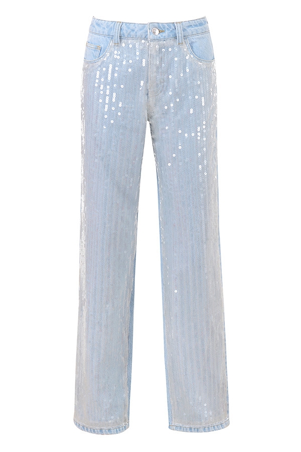Mistress Rocks Stonewash Baggy Sequin Jeans-4