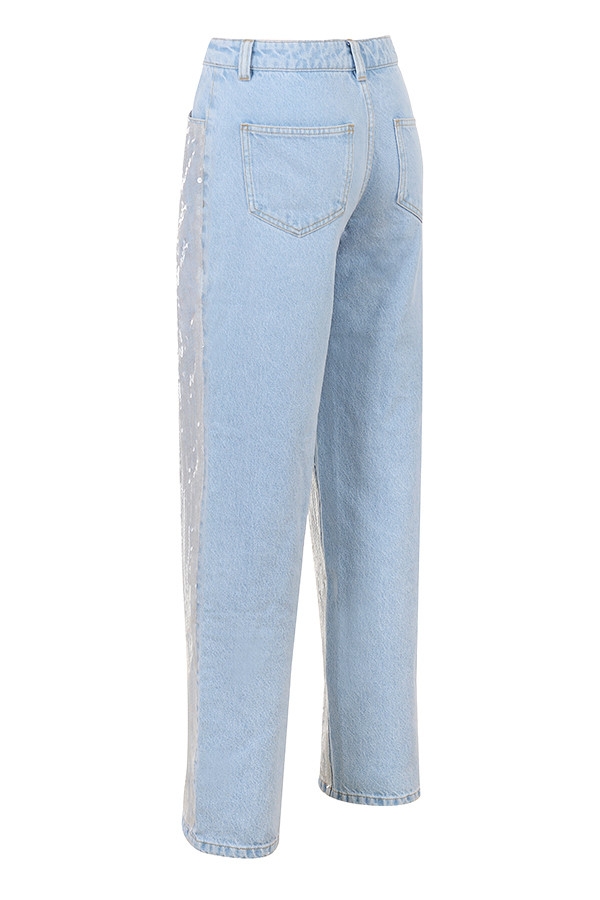 Mistress Rocks Stonewash Baggy Sequin Jeans-5