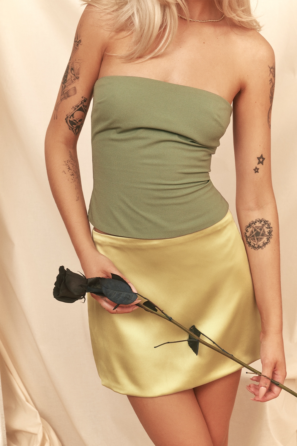Mistress Rocks Bay Leaf Strapless Top-6